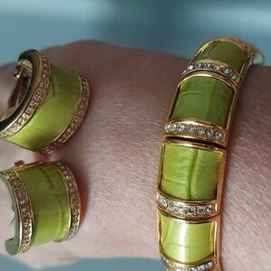 Joan Rivers enameled bracelet w/earrings